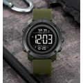 Чоловічий спортивний годинник Skmei 2497PAGBK Army Green-Black з електронним циферблатом та підсвічуванням