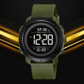 Чоловічий спортивний годинник Skmei 2497PAGBK Army Green-Black з електронним циферблатом та підсвічуванням