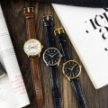 Чоловічий наручний годинник Curren 8365 Black-Gold з мінеральним склом та шкіряним ремінцем
