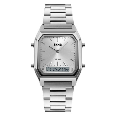 Жіночий годинник Skmei 1220SI Silver зі сріблястим браслетом та комбінованим циферблатом