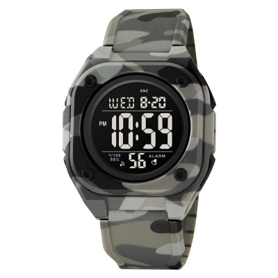 Чоловічий годинник Skmei 2160CMGY Camo Grey тактичний електронний з підсвічуванням