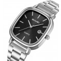 Чоловічий класичний годинник Skmei 2551SIBK Silver-Black з металевим браслетом та датою