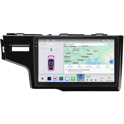 Штатная магнитола Lesko для Honda Jazz III 2014-2017 экран 9" 4/64 QLED CarPlay 4G Wi-Fi GPS 360 Prime