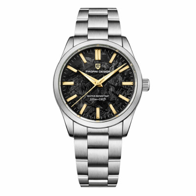 Чоловічий годинник Pagani Design PD-1734 Silver-Black з сапфіровим склом та механізмом SEIKO VH31