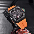 Чоловічий годинник Pagani Design PD-1738 Black-Orange з сапфіровим склом та механізмом SEIKO VH65