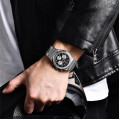Чоловічий годинник Pagani Design PD-1707 Silver-Black з сапфіровим склом та хронографом SEIKO VK63