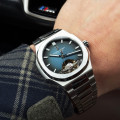 Чоловічий годинник Pagani Design PD-YS025 Silver-Blue з сапфіровим склом та автопідзаводом