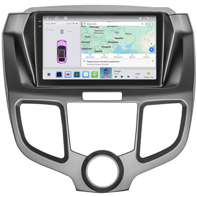 Штатная магнитола Lesko для Honda Odyssey III 2003-2008 экран 10" 4/64 QLED CarPlay 4G Wi-Fi GPS 360 Prime