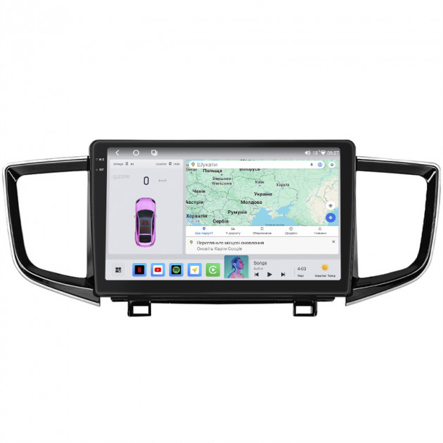 Штатная магнитола Lesko для Honda Pilot III 2015-2018 экран 10" 4/64 QLED CarPlay 4G Wi-Fi GPS 360 Prime