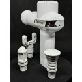 Компактний перкусійний масажер Booster Lightsaber Mini White з чохлом у комплекті.