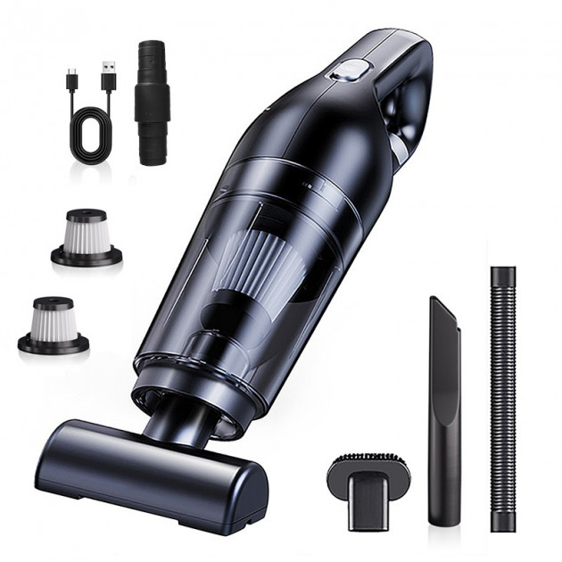 Автомобильный пылесос HELLOLEIBOO LT-113CT 2000 mAh Black