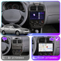 Штатная магнитола Lesko для Hyundai Accent II 1999-2012 экран 9" 4/64Gb 4G Wi-Fi GPS Top