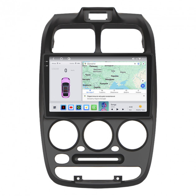 Штатная магнитола Lesko для Hyundai Accent II Рестайлинг 2002-2005 экран 9" 4/64 QLED CarPlay 4G Wi-Fi GPS 360 Prime