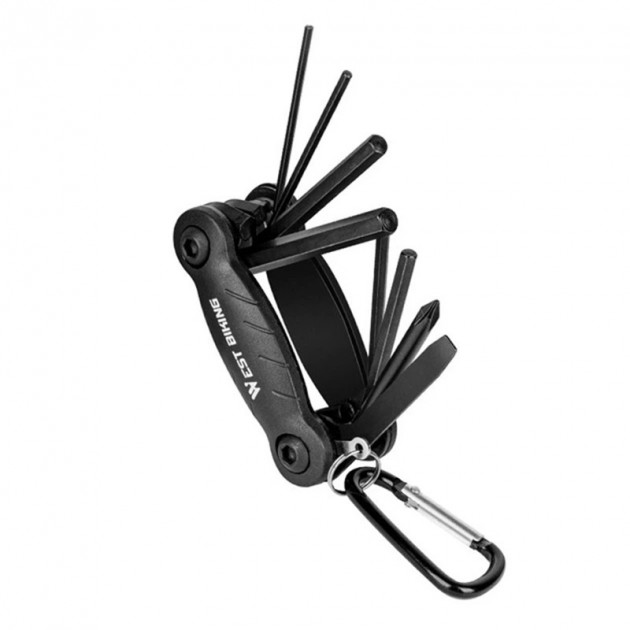 Мультитул West Biking 0719187 карманный набор инструментов для велосипеда Black