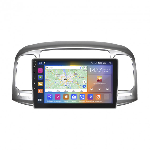 Штатная магнитола Lesko для Hyundai Accent III 2006-2011 экран 9" 4/64Gb CarPlay 4G Wi-Fi GPS Prime
