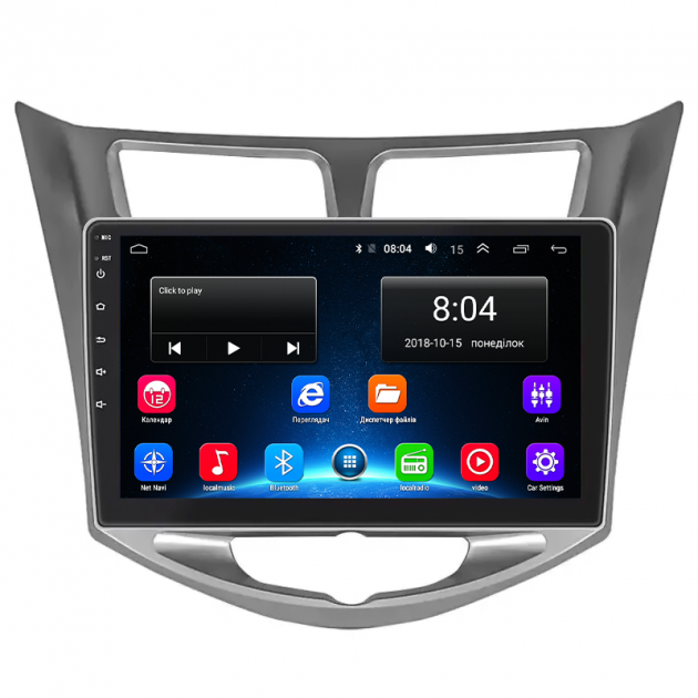 Штатная магнитола Lesko для Hyundai Accent IV 2010-2017 экран 10" 2/32Gb Wi-Fi GPS Base