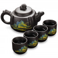 Чайный набор 4541 Пейзаж с исинской глины заварник 300 ml + 4 пиалы