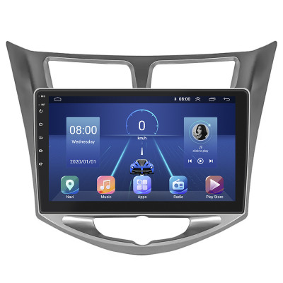 Штатная магнитола Lesko для Hyundai Accent IV 2010-2017 экран 10" 2/32Gb 4G Wi-Fi GPS Top