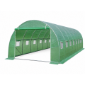 Теплиця садова посилена Primaveo 40 м² (10 × 4 × 2 м) 16 вікон, армована плівка UV-4, оцинкований каркас 25 мм (Зелена)