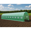 Теплиця садова посилена Primaveo 36 м² (12 × 3 × 2 м) 20 вікон, армована плівка UV-4, оцинкований каркас 25 мм (Зелена)
