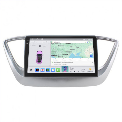 Штатная магнитола Lesko для Hyundai Accent V 2017-н.в. экран 9" 4/64 QLED CarPlay 4G Wi-Fi GPS 360 Prime