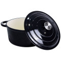Каструля чавунна емальована 5 л, чорний Yiwu HP-FLG-2 BLACK