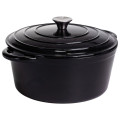 Каструля чавунна емальована 6,5 л, чорний Yiwu HP-FLG-3 BLACK