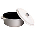 Кокотниця чавунна емальована 7,5 л, бежевий Yiwu HP-FLG-7 WHITE
