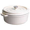 Кокотниця чавунна емальована 7,5 л, бежевий Yiwu HP-FLG-7 WHITE