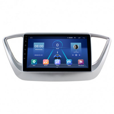 Штатная магнитола Lesko для Hyundai Accent V 2017-н.в. экран 9" 4/64Gb 4G Wi-Fi GPS Top