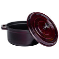 Кокотниця чавунна емальована 4,5 л, бургунді Yiwu HP-FLG-11 burgundy