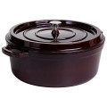 Кокотниця чавунна емальована 7,5 л, бургунді Yiwu HP-FLG-14 burgundy