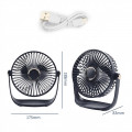 Настольный вентилятор портативный с регулировкой на 180° USB Mini Desktop Fan PF-12 Dark Blue