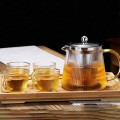 Чайный набор А6051 сервиз для чаепития чашки с чайником Teko Pitcher на 6 персон стеклянный вертикальный узор