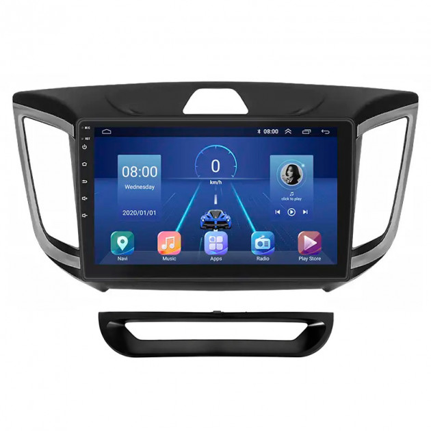 Штатная магнитола Lesko для Hyundai Creta I 2016-2020 экран 10" 4/64Gb 4G Wi-Fi GPS Top