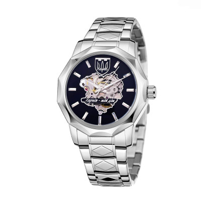 Чоловічий механічний годинник Awarder 024 Silver-Black Харків - мій дім зі сталевим браслетом
