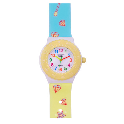 Дитячий годинник Better 001 Superstar Yellow-White кварцовий з силіконовим ремінцем