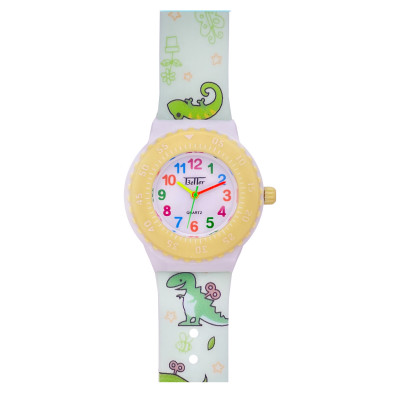 Дитячий годинник Better 001 Fantastic Yellow-White з кварцовим механізмом та силіконовим ремінцем