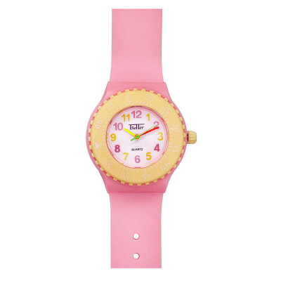 Дитячий годинник Better 004 Pink-Yellow-White для дівчаток, кварцовий зі стрілочним циферблатом