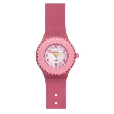 Дитячий годинник Better 004 Pink-White з рожевим силіконовим ремінцем та кварцовим механізмом