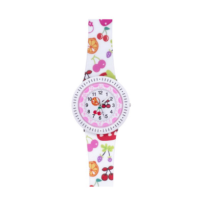 Дитячий годинник Better 009 Fruits White-Pink з силіконовим ремінцем та кварцовим механізмом