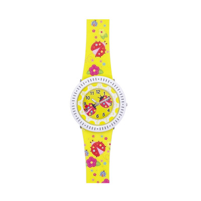 Дитячий годинник Better 009 Ladybug White-Yellow з силіконовим ремінцем та кварцовим механізмом