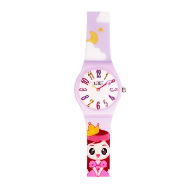 Дитячий годинник Better 012 Princess Purple-White з біло-бузковим силіконовим ремінцем