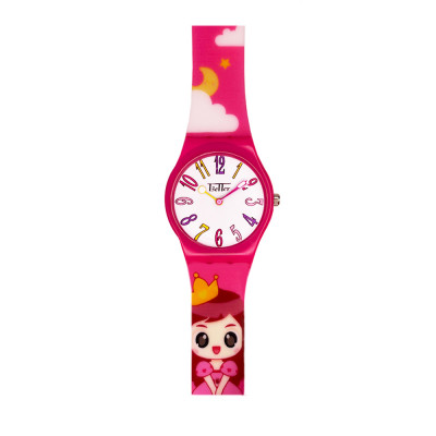 Дитячий годинник Better 012 Princess Pink-White кварцовий для дівчаток з силіконовим ремінцем