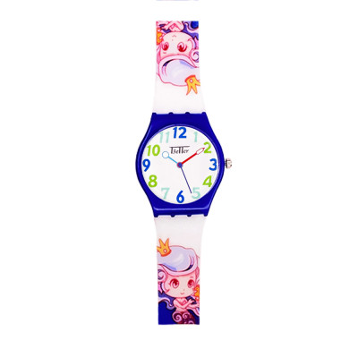 Дитячий годинник Better 012 Mermaid Blue-White з синім силіконовим ремінцем та кварцовим механізмом