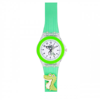 Дитячий годинник Better 005 Crocodile Green-White з кварцовим механізмом та силіконовим ремінцем