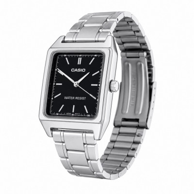 Жіночий годинник Casio LTP-V007D-1E — класична прямокутна модель на сталевому браслеті