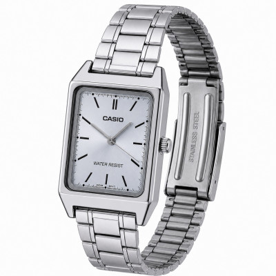 Жіночий годинник Casio LTP-V007D-2E — класична модель з синім циферблатом та сталевим браслетом