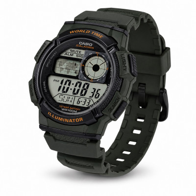 Чоловічий годинник Casio AE-1000W-3A — спортивна модель з водозахистом 10 ATM та електронним циферблатом