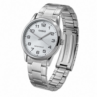 Чоловічий годинник Casio MTP-V001D-7B — класична модель з мінеральним склом та сталевим браслетом